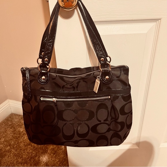 Coach Handbags - Coach 18979 Black Signature Jacquard Large Handbag